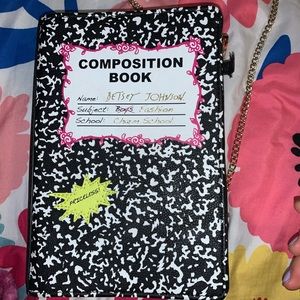 Betsey Johnson Composition Notebook Purse